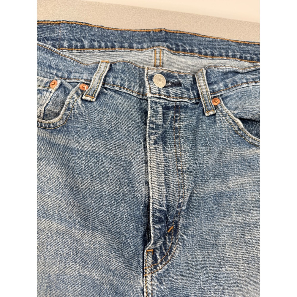 Levis 505 Regular Fit Straight Leg Blue Denim Jeans Mens 36x30 (36x29) Workwear - Picture 2 of 11